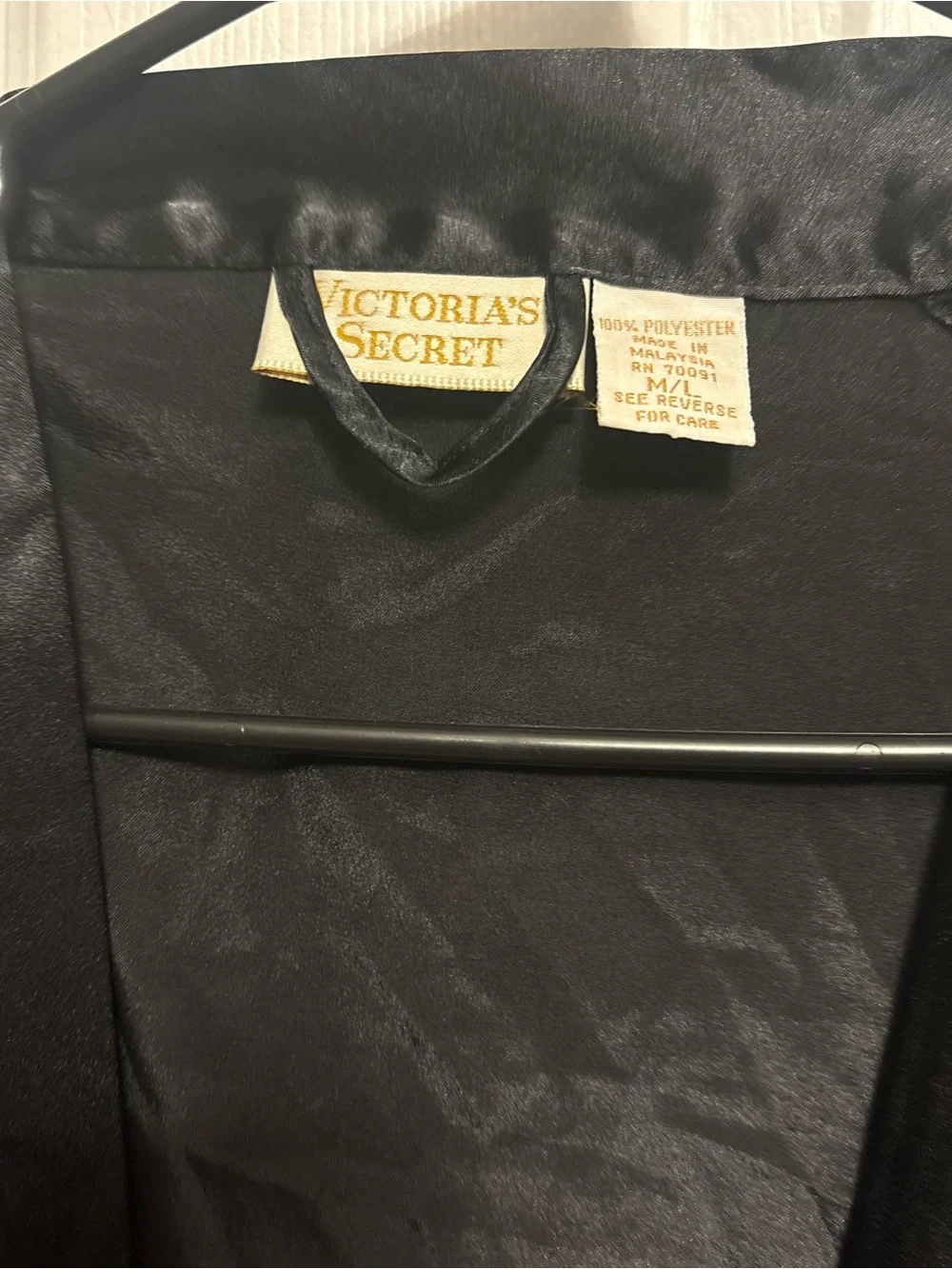 Vintage Victoria's Secret Black Satin Robe